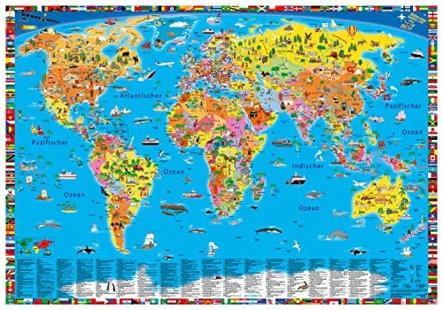 Illustrierte politische Weltkarte