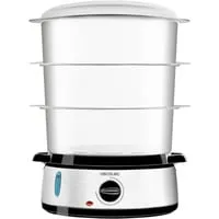 Cecotec Dampfgarer Vapovita 3000 INOX - Nährstoffschonender Dampfgarer mit 800 W, 3 unabhängigen Behältern und 60-Minuten-Timer für gesundes Kochen. Ideal für mehrere Gerichte gleichzeitig.