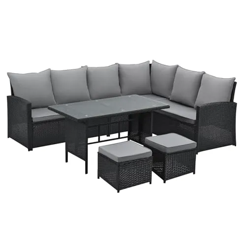 SVITA Loungeset MONROE, 4-tlg. Gartenlounge - Gartenmöbel aus witterungsbeständigem Poly-Rattan, pflegeleicht und ideal für entspannte Stunden im Freien.