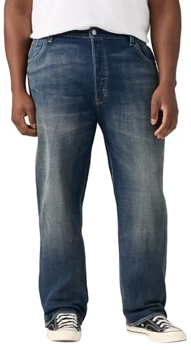 Levi's® Plus Straight-Jeans 501® - Klassische Denim für jeden Anlass - Jeans in Größe 48 mit straight fit, aus 99% Baumwolle für hohen Tragekomfort. Ideal für lässige Outfits und mit praktischen Taschen ausgestattet.