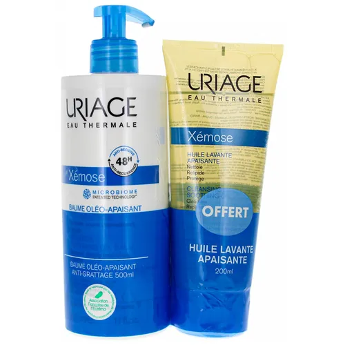 Uriage Xémose Anti-Kratzer Oleo-Balsam 500 ml + Beruhigendes Reinigungsöl 200 ml