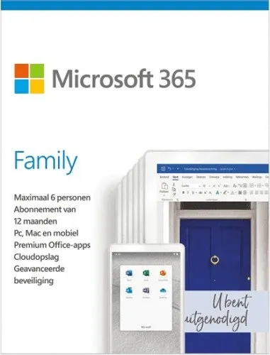 Microsoft 365 Family - Office-Apps & Copilot-KI - Premium-Office-Apps mit Copilot-KI und 6TB Cloudspeicher für bis zu 6 Personen. Ideal für produktives Arbeiten auf PC und Mobilgeräten. Inkl. aller Updates und Download-Link.
