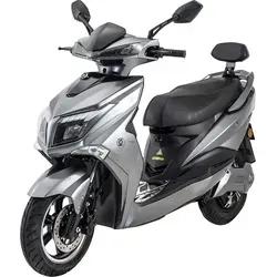 E-Roller 125er Angry Hawk, 80 km/h, 4000 Watt, Lithium-Akku, Elektro-Roller 125 CCM, Elektro Motorrad 125, 125er Elektroroller, E-Motorrad 125, E-Roller mit Straßenzulassung, Grau/Schwarz