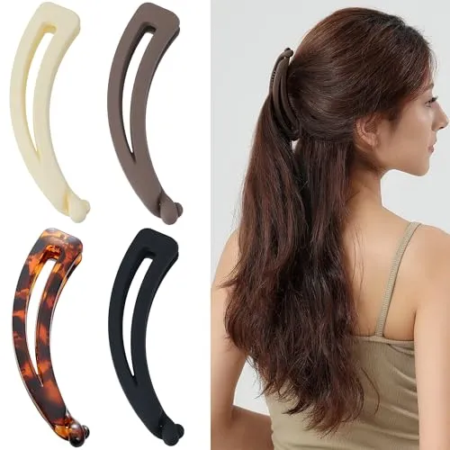 Stück Groß Bananen Haarspange Vintage Bananenspange Pferdeschwanz Haarklammer Dickes Haar Banana Clip Thick Hair für Damen 4