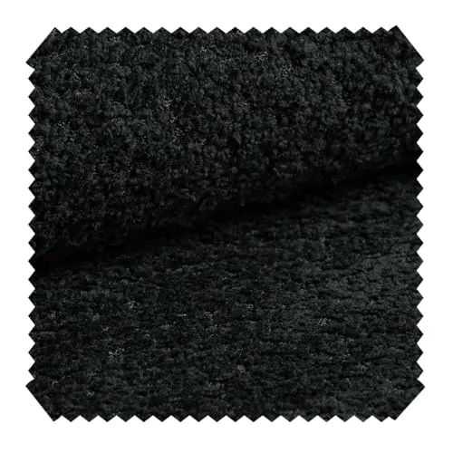 novely® CORIO Luxus Bouclé-Möbelstoff mit 3D-Struktur, UV-beständiger Polsterstoff, Meterware 1lfm | Farbe: 60 Schwarz