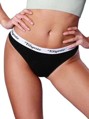 Taynie Active extra stark Periodenunterwäsche Starke Blutung - Periodenwäsche - Menstruationsunterwäsche - ersetzt 3,5 Tampons, Periodenslip Tragedauer bis 12 Std., waschbar bis 60°C (44, Schwarz)