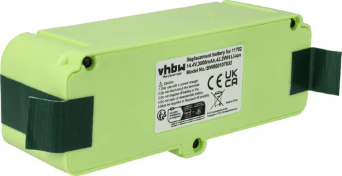 vhbw Akku kompatibel mit Auto Cleaner Intelligent Floor Vac M-488 Staubsauger (3000 mAh, 14,4 V, Li-Ion)