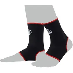BAY-Sports Fußbandage Knöchelbandage Fußgelenkbandage Sprunggelenk Paar Knöchel schwarz, Anatomische Passform rot|schwarz XL