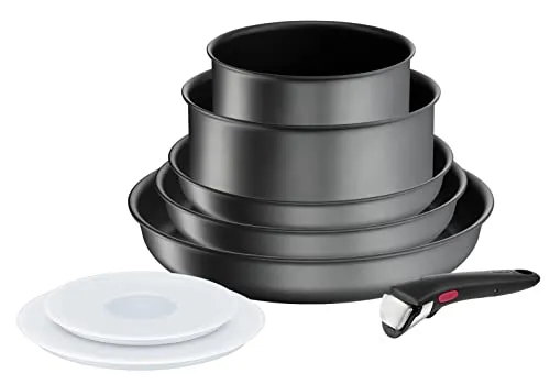 Tefal Ingenio L7619402 Kochgeschirr, 20 p, Pfannen, Töpfe, Induktion, widerstandsfähige Antihaftbeschichtung, stapelbar, spülmaschinengeeignet, Made in France, Daily Chef On