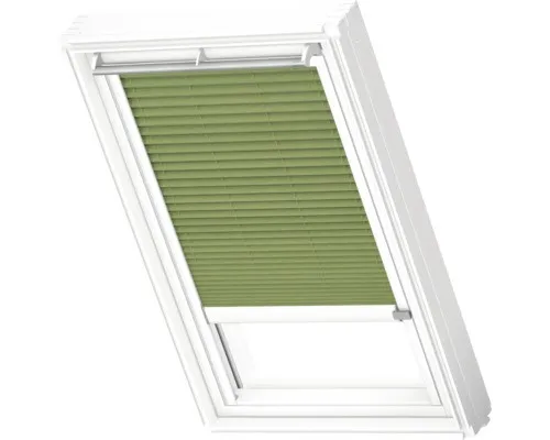 VELUX Plissee Moosgrün 1280, Elektro, GG, weiße Schiene - Hochwertiges VELUX Plissee in Moosgrün für eine angenehme Lichtstreuung. Der elektrische Sonnenschutz lässt sich bequem per Smartphone steuern und sorgt für eine stilvolle Atmosphäre. Einfache Montage und langlebiges Design.
