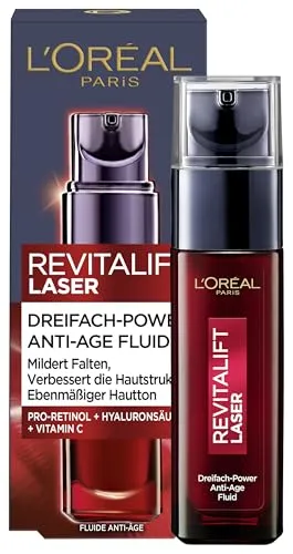 L'Oréal Paris Serum, Revitalift Laser, Anti-Aging Gesichtspflege mit 3-fach Wirkung, Mit Hyaluronsäure, 30 ml