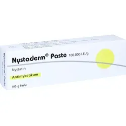 Nystaderm Paste 100g gegen Windeldermatitis - Medikamente zur Behandlung von Ekzemen, Schuppenflechte & Gesichtsrose. Effektiv gegen candidabedingte Windeldermatitis mit Zinkoxid für schnelle Wundheilung und Juckreizlinderung, ideal für empfindliche Babyhaut.