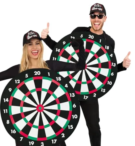 FRIES Dartscheibe Dart Kostüm Unisex - Lustiges Dart-Kostüm für Karneval und Mottopartys, inklusive Tragebeutel
