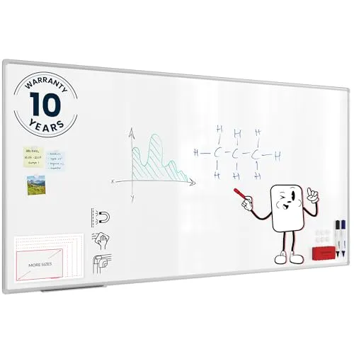 ALLboards Whiteboard Premium EXPO 100 x 200 cm - Lackiertes Whiteboard mit Aluminiumrahmen, ideal für regelmäßigen Gebrauch. Magnethaftend, beschriftbar und trocken abwischbar. Inklusive Ablageschale für Stifte und 10 Jahre Garantie!