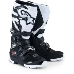 Alpinestars Tech 7 Enduro 2026 Motocross Stiefel, schwarz-weiss, Größe 50 - Robuste Schutzstiefel für Motorradfahrer mit umfassendem TPU-Schutz und flexiblem Gelenksystem für optimale Kontrolle und Komfort beim Fahren.