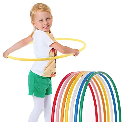 HOOPOMANIA Kinder Hula Hoop Reifen einfarbig [Ø70cm - gelb] Kinder Hulla Hupp ab 6 Jahre