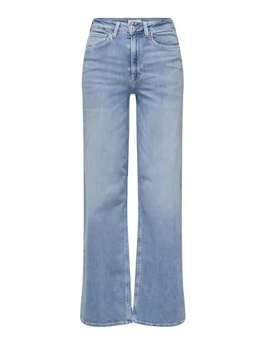 ONLMADISON Blush HW Wide DNM CRO371 NOOS Jeans - Elegante High-Waist Jeans mit Spitzen-Detail und praktischen Taschen, perfekt für stilvolle Outfits.