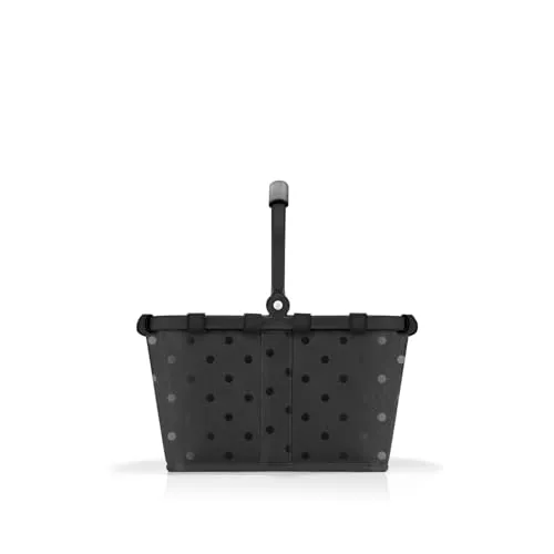 reisenthel carrybag XS glossy dots black – Eleganter und stabiler Einkaufskorb - Einkaufskörbe mit wasserabweisendem Design, stabiler Aluminiumrahmen und praktischer Innentasche für einfachen Transport. Ideal für stilbewusste Shopper.
