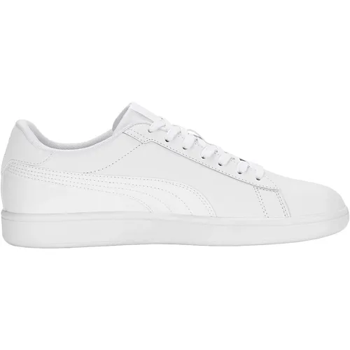 Puma Smash 3.0 L Unisex Sneaker - Puma White/Puma Gold, 46 EU - Herren-Sneaker mit Schnürung für optimale Passform und komfortablem, gepolstertem Schuhkragen für besten Tragekomfort.