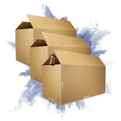 PROREGAL® Versandkarton 2-wellig mit Höhenriller LxBxH 1200x600x600mm Postversand, DHL Karton 120x60x60cm Kartonage mit Höhenriller braun