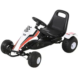 HOMCOM Tretfahrzeug Kinder Go-Kart mit Handbremse - Tretfahrzeuge für Kinder ab 3 Jahren, ausgestattet mit einer sicheren Handbremse für kontrolliertes Fahren und maximaler Sicherheit beim Spielen.