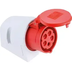 CEE-Wandsteckdose IP44 400V, 32A rot/grau