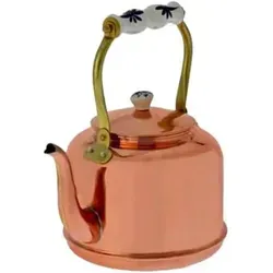 ich-zapfe Kupfer Teekessel mit Porzellanhenkel 1,5L - Eleganter Wasserkessel aus Kupfer mit 1,5L Fassungsvermögen und schnell aufheizendem Design. Perfekt für Tee und als dekoratives Highlight in Ihrer Küche.