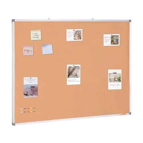 VEVOR Korkboard 120 x 90 cm - Große Pinnwand für Schule, Zuhause und Büro: Mit robuster Korktafel und elegantem Aluminiumrahmen, ideal zum Anheften von Memos, Bildern und Ideen.