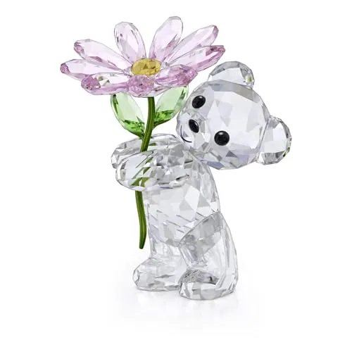Swarovski Kris Bär Ein Gänseblümchen für Dich - Sammlerfigur mit 803 facettierten Kristallen, perfektes Geschenk für besondere Anlässe