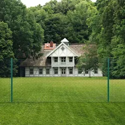 vidaXL Maschendrahtzaun Komplett Set 25x0,75m - Dekorative Zäune aus robustem PVC- und pulverbeschichtetem Stahl, ideal für Garten- und Tiergehege, wetterfest und einfach zu montieren.