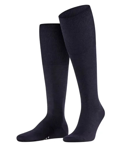 FALKE Herren Kniestrümpfe Airport M Kh Wolle Baumwolle lang einfarbig, Blau Dark Navy 6370, 49-50 - Hochwertige Herrenkniestrümpfe aus Merinowolle und Baumwolle, die für hohen Tragekomfort sorgen. Atmungsaktiv und feuchtigkeitsregulierend, ideal für Business und Alltag. Faltenfreier Sitz und verstärkte Zonen für langanhaltende Qualität.