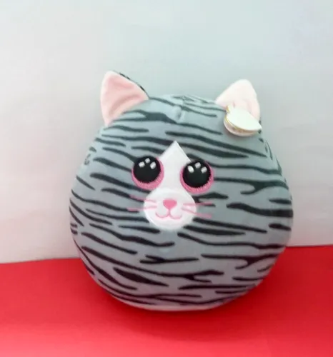 Ty Squish-a-Boo's, "Kiki", Katze, ca 20 cm, grau gestreift Kuschelkissen