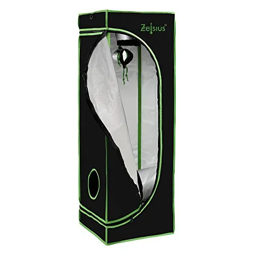 Zelsius Growzelt MyHomeGrow 40x40x120 cm - Zuchtzelte für Hydrokulturen, ideal für die Indoor-Pflanzenzucht mit 99,9 % lichtundurchlässigem Material und hochreflektierender Innenbeschichtung für optimales Pflanzenwachstum.