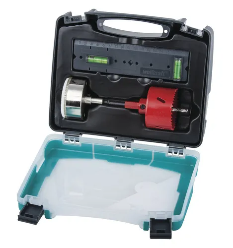 Wolfcraft Lochsägen-Set "Sanitär" 68 mm Bohrkone Lochsäge Dosensenker  Bohrkranz