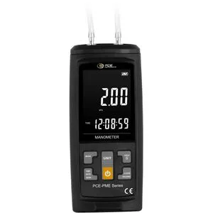 PCE PME 2 - Digitales Manometer - Windmesser & Anemometer, präzise Differenzdruckmessung mit 13 Druckeinheiten, akustischem Alarm und wiederaufladbarem Akku für vielseitige Anwendungen.