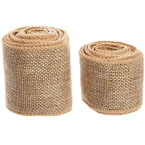 Baker Ross FX346 Jute 2 Stück, Geschenkband Set für Kinder und Erwachsene zum Basteln, Schleifenbänder Dekoration besonders zu Weihnachten