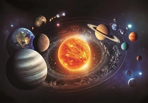 Cornelissen 3 D Ansichtskarte Sonnensystem, Planeten, Weltall, Weltraum, Postkarte Wackelkarte Hologrammkarte Bild