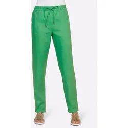 Leinenhose HEINE, Damen, Gr. 40, Normalgrößen, grün (grasgrün), 100% Leinen, unifarben, lang, Hosen