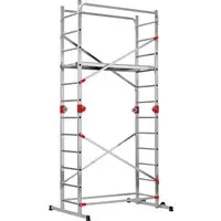 Hailo G60 Alu Multifunktionsgerüst - 3-in-1 Lösung für Profis - Haushaltswaren - Multifunktionsgerüst als Anlegeleiter, Doppelleiter oder Baugerüst, schnell aufbaubar und belastbar bis 150 kg/m², ideal für Innen- und Außenarbeiten.