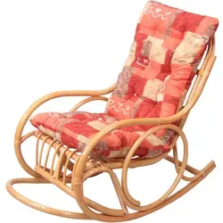 möbel direkt online Schaukelstuhl mit Auflage – Handgeflochten aus Rattan - Massagesessel & Funktionssessel, eleganter Schaukelstuhl aus handgeflochtenem Rattan mit stabiler Auflage aus Schaumstoff, ideal für gemütliche Stunden im Freien oder im Wohnzimmer.