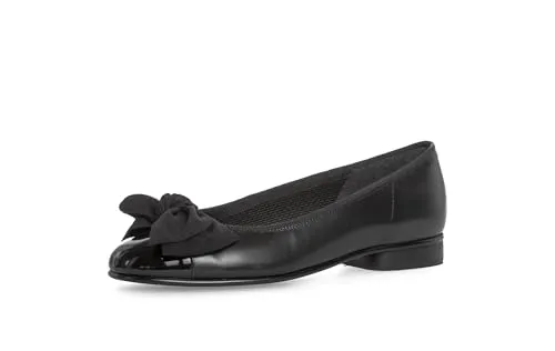 Gabor Basic Geschlossene Ballerinas, Schwarz (Black 37) - Damen-Ballerinas aus hochwertigem Glattleder, mit bequemer Wolle im Innenmaterial und einem eleganten Blockabsatz von 1.8 cm für stilvolles Tragegefühl.