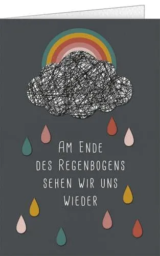 Hanra Grußkarte mit einer Wolke und einem traurigen Text, Trauer, Trauerkarte, 11,5x17 cm