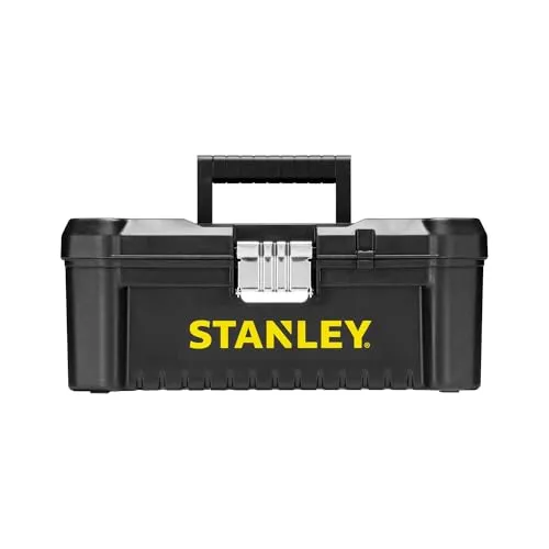 Stanley Werkzeugkoffer Essential STST1-75515 - Robuster 12,5 Zoll Werkzeugkoffer aus Kunststoff mit Metallschließen, ideal für die sichere Aufbewahrung von Werkzeug und Zubehör, inklusive Organizer für Kleinteile.