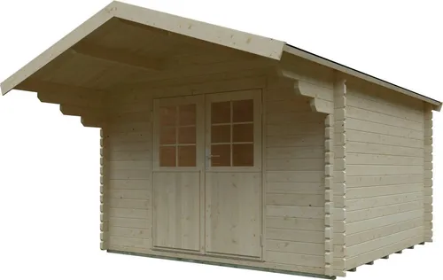 Gartenhaus KIEHN-HOLZ "Hainberg", beige (naturbelassen), Fußboden im Gartenhaus, ohne Dacheindeckung, Gartenhäuser, aus naturbelassenem Fichtenholz