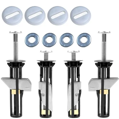DGMI 4 Stück Wc Sitz Befestigung Toilettensitz Befestigung Wc Sitz Schrauben Set Edelstahl Mutter Schrauben Toilettensitz Schraubensatz WC Sitz Ersatzteile für Toilette Top Montage Schrauben Zubehör