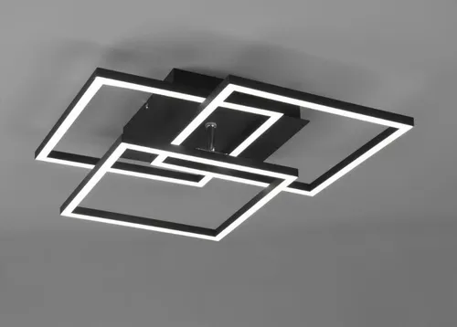 Reality Leuchten LED Deckenleuchte Mobile R62883132 - Moderne LED Deckenleuchte in Schwarz matt mit Fernbedienung, dimmbar und Farbwechsel für individuelles Lichtambiente, ideal für jedes Zuhause.