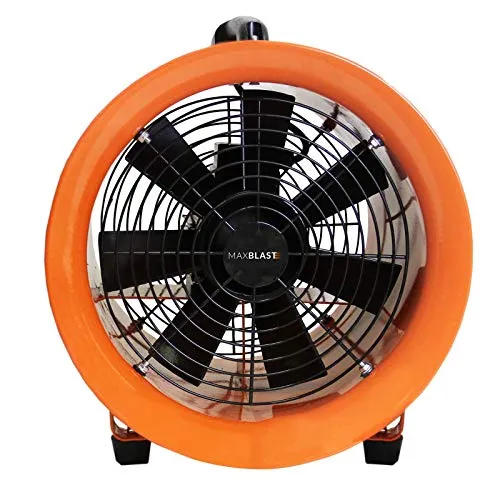 MAXBLAST Industrieventilator 300mm - Rauchmelder und leistungsstarker Axialventilator mit 550W, ideal zur Staubabsaugung und Luftzirkulation in Baustellen oder Werkstätten.