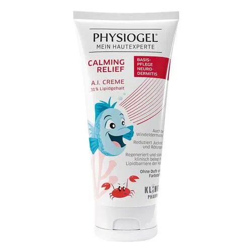 Physiogel Calming Relief A.I. Creme Kids-Edition 100 ml - Haut- & Haarpflege, beruhigende Creme für Kinder gegen Trockenheit und Juckreiz, ideal bei Neurodermitis und Windeldermatitis, stärkt die Hautbarriere mit BioMimetic Technologie.