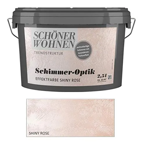 Schöner Wohnen Schimmer-Optik Effektfarbe 2,5 L - Shiny Rose - Farben in perlmuttartiger Schimmer-Optik für einen eleganten Look, ideal für kreative Wandgestaltungen.