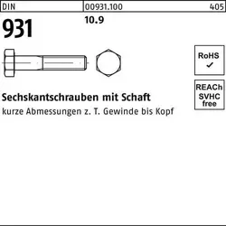 Reyher 931 6kt.Schraube M 12 x 45 Güte 10.9 (100 Stück) - Hochwertige Sechskantschrauben für vielseitige Anwendungen, robust und langlebig. Ideal für professionelle Projekte mit 100 Stück pro Packung.